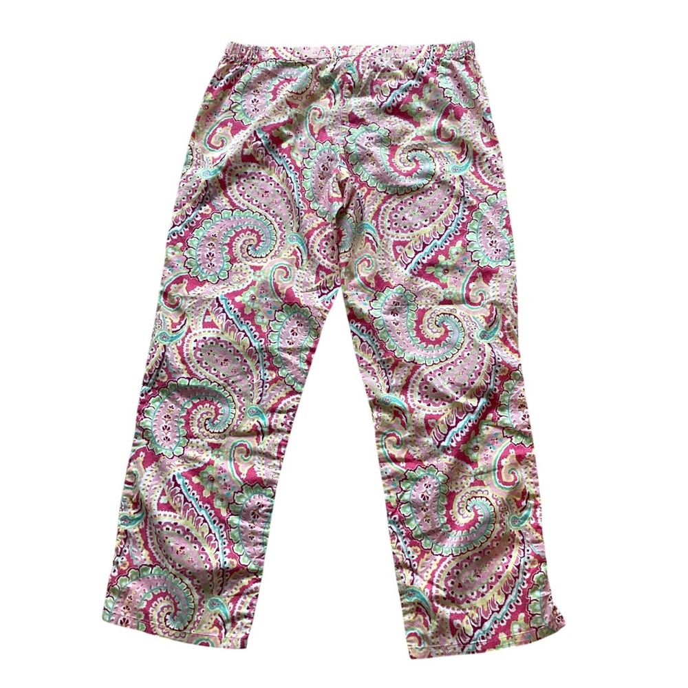 Vera Bradley Pink Paisley Cotton Pajama Pants Womens Medium Drawstring Lounge - Picture 3 of 5